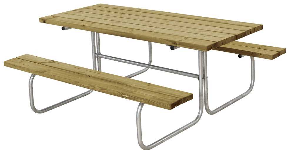 Classic bordbænkesæt - stål med planker