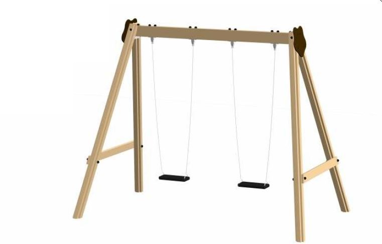Gynge med 2 gyngesæder Brun