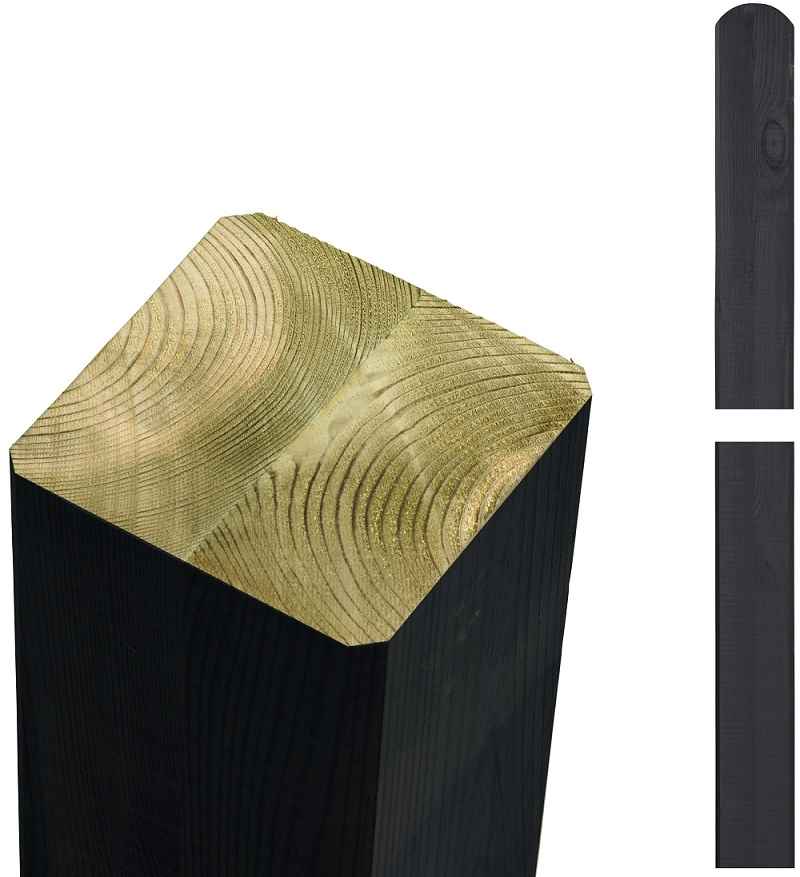 Limtræsstolpe 9x9x298 cm - sort